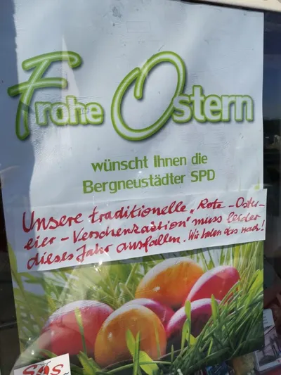 Wir wünschen allen Bürgerinnen und Bürger trotz aller widrigen Umstände ein schönes Osterfest